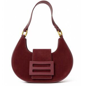 Women's Maroon Leather Shoulder Bag Hobo Bag